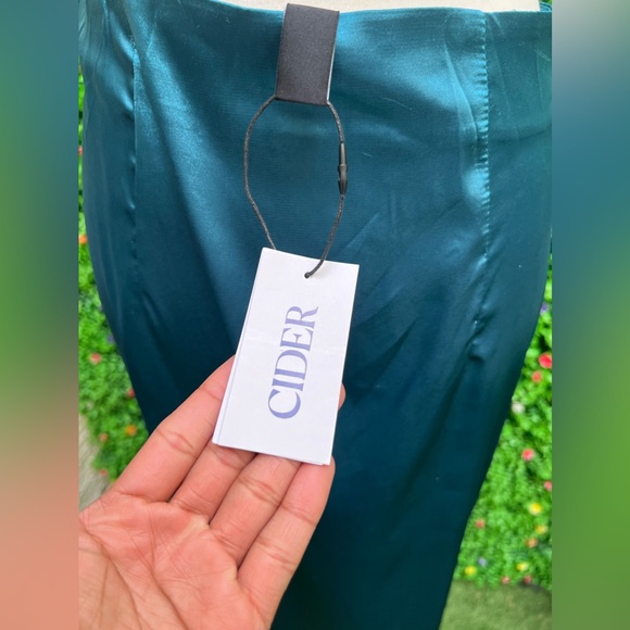 Cider Satin  Drawstring Midi Skirt - Picture 4 of 9